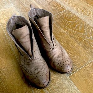 Sam Edelman Joss Brown Leather Studded Boots 8M 110226 boho hippy vintage look